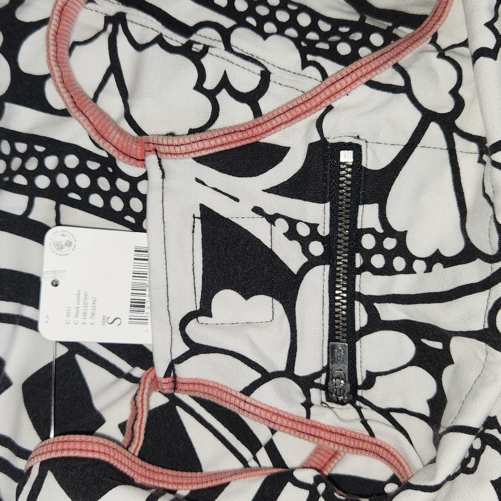 New FP Movement Free People Hot Shot Onesie S Padma Black Printed Combo Jumpsuit - Picture 12 of 16